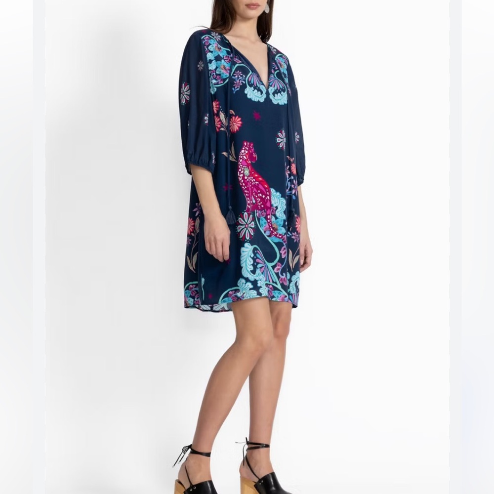New Johnny Was Jade Dress with Floral Accents size XL silk - Picture 12 of 15